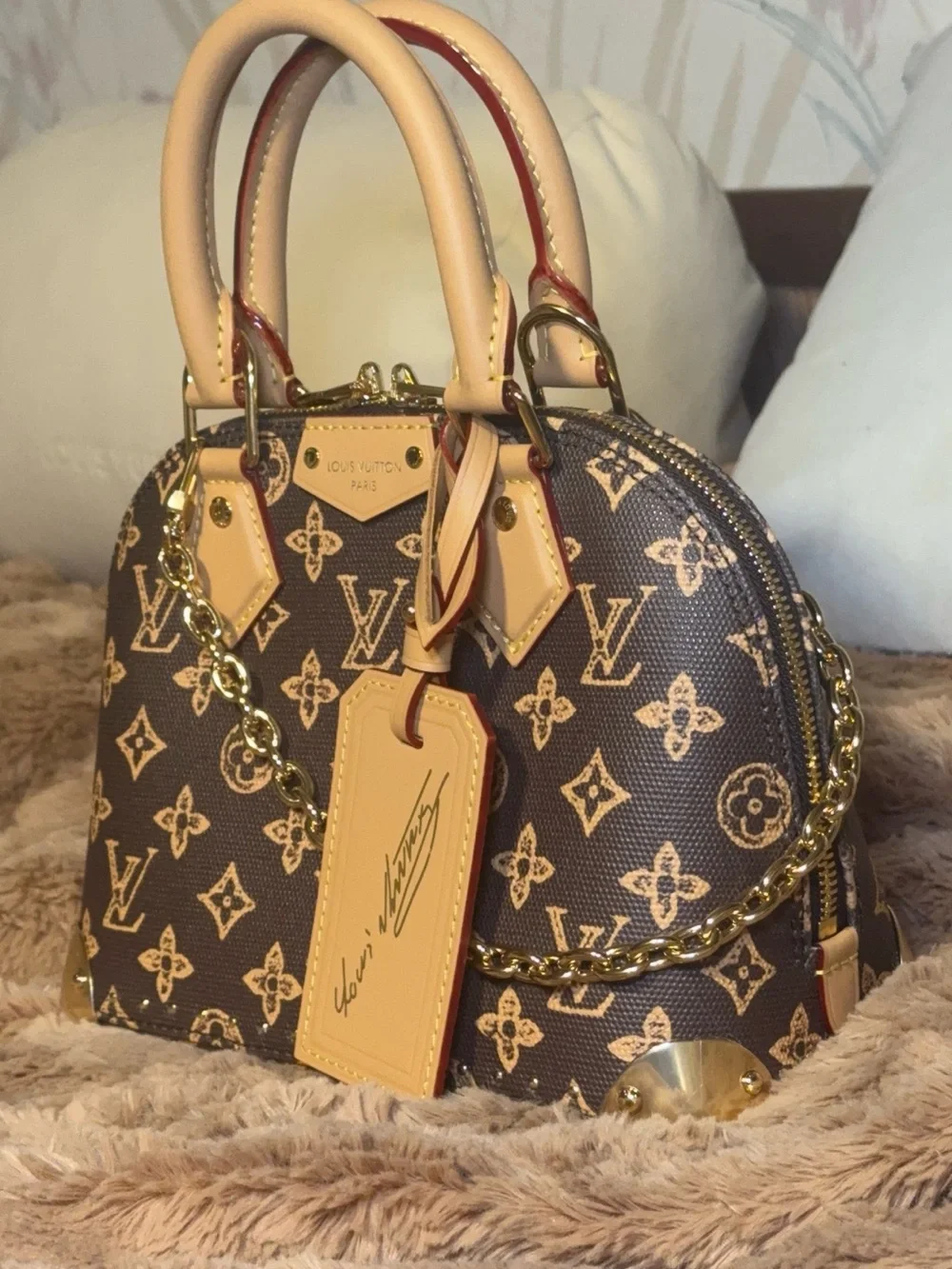 Louis Vuitton 130 yr Anniversary Brown Monogram Alma BB Trunk Bag
